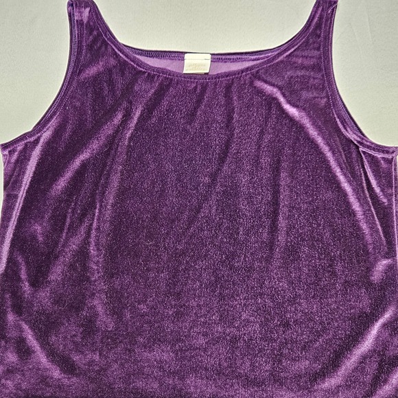 Gilligan & O'Malley Tops - Gilligan O'Malley Tank Top Womens Large Purple Velvet Scoop Neck Made in USA